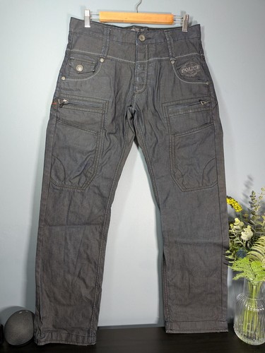 Police black cargo style jeans - police,